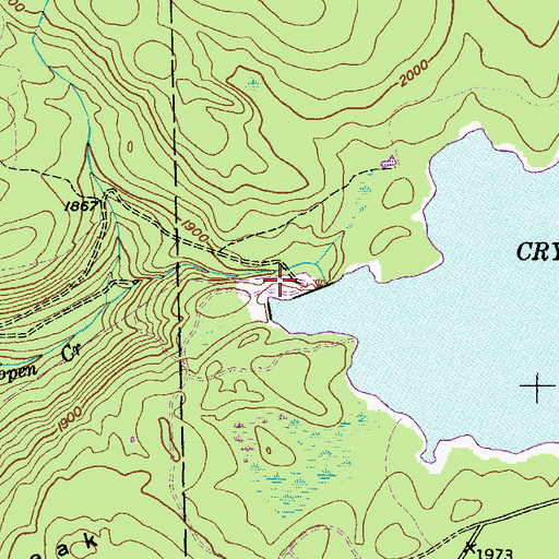 Topographic Map of Crystal Lake Dam, PA