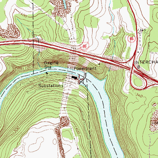 Topographic Map of Piney Reservoir, PA