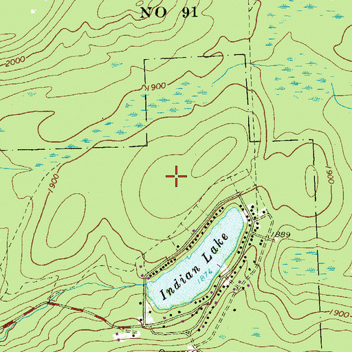 Topographic Map of Indian Lake Dam, PA