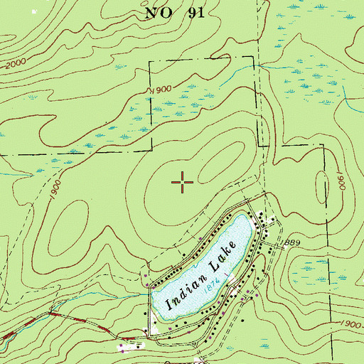 Topographic Map of Indian Lake Dam, PA