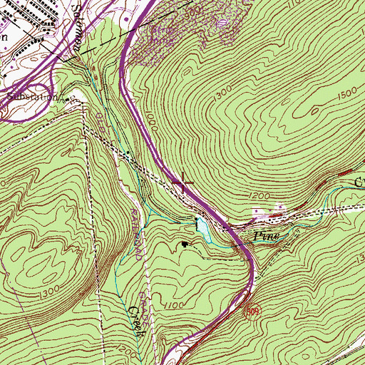 Topographic Map of Pine Run Dam Number One, PA
