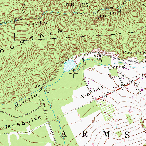 Topographic Map of Mosquito Run Dam, PA