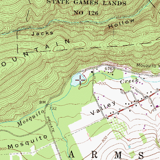 Topographic Map of Mosquito Run Reservoir, PA