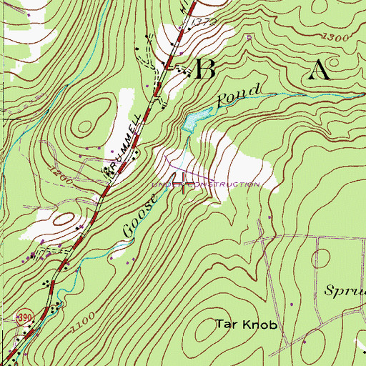 Topographic Map of Goose Pond Run Dam, PA