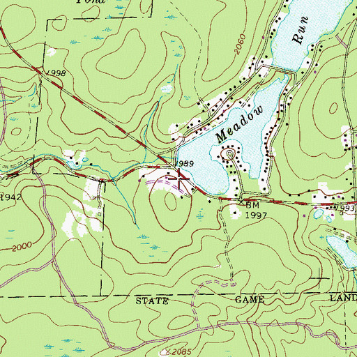 Topographic Map of Mountain Lake Dam, PA