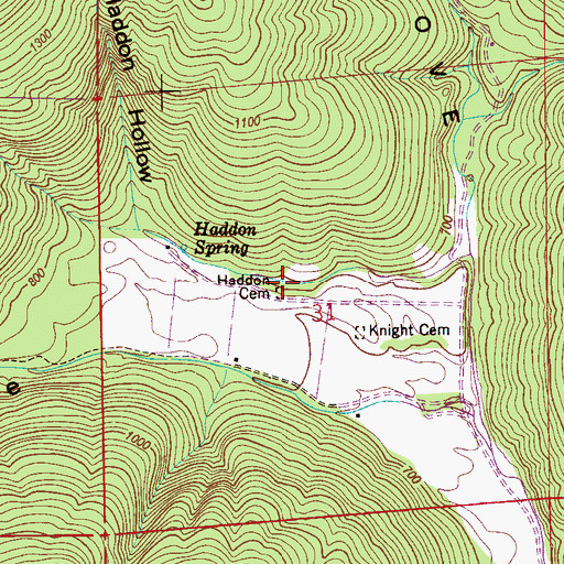 Topographic Map of Haddon Cemetery, AL