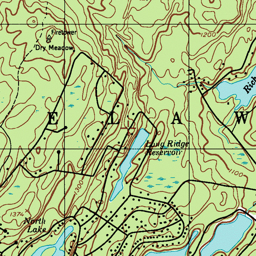 Topographic Map of Long Ridge Dam, PA