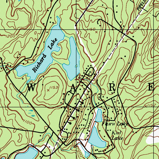 Topographic Map of Lower Rickards Dam, PA