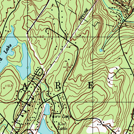 Topographic Map of Rickard Dam, PA