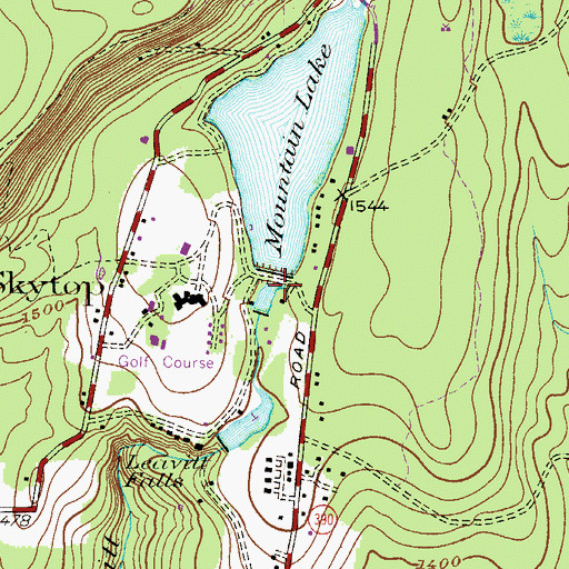 Topographic Map of Skytop Dam, PA