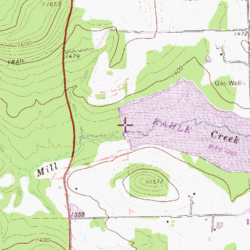 Topographic Map of Kahle Lake Dam, PA