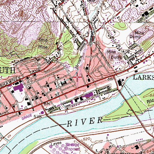 Topographic Map of Brown Creek Dam, PA