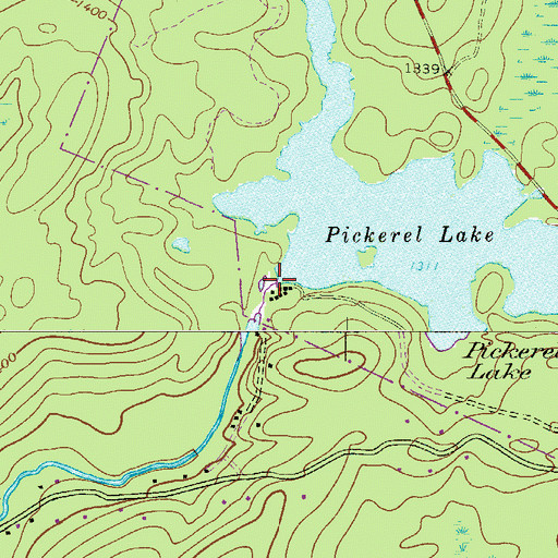 Topographic Map of Pickeral Pond Dam, PA