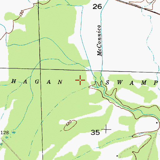 Topographic Map of Hagan Swamp, AL