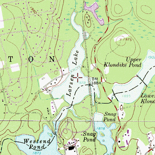 Topographic Map of Larsen Lake, PA