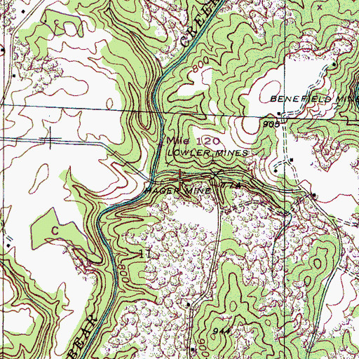 Topographic Map of Hager Mine, AL