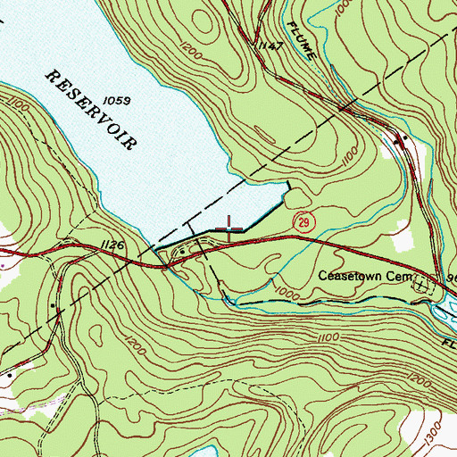 Topographic Map of Pikes Creek Dam, PA