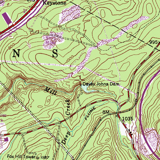 Topographic Map of Mill Creek Intake Dam, PA