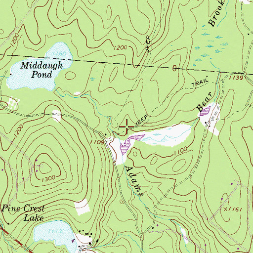Topographic Map of Adams Brook Reservoir, PA