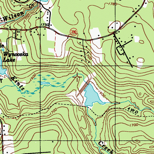 Topographic Map of Kintz Creek Lake, PA
