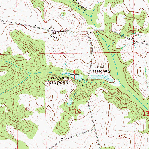 Topographic Map of Haglers Millpond, AL