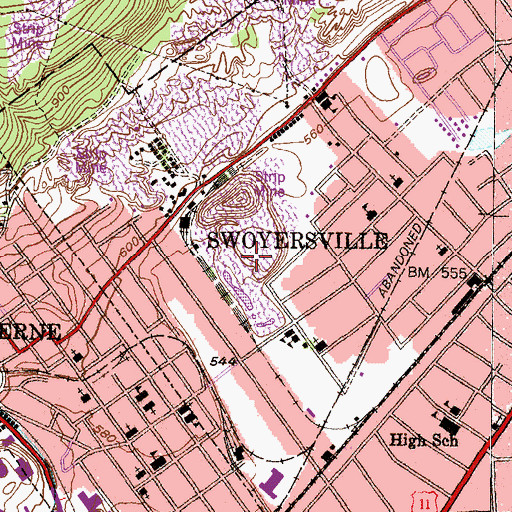 Topographic Map of Harry E Braker Dam Number One, PA