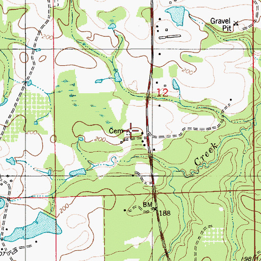Topographic Map of Haigler Cemetery, AL