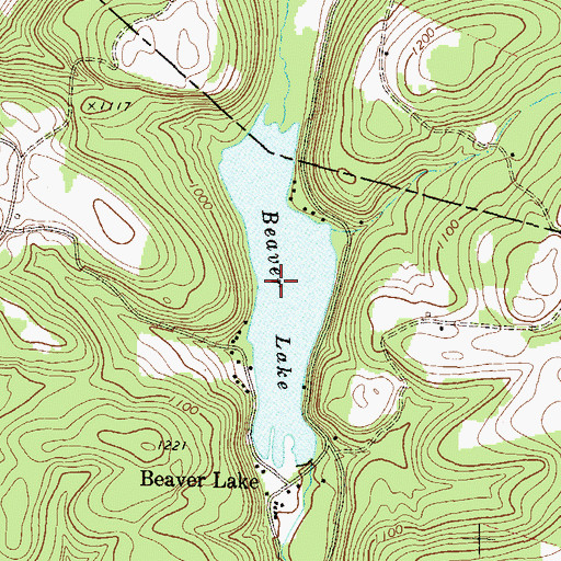 Topographic Map of Beaver Lake, PA