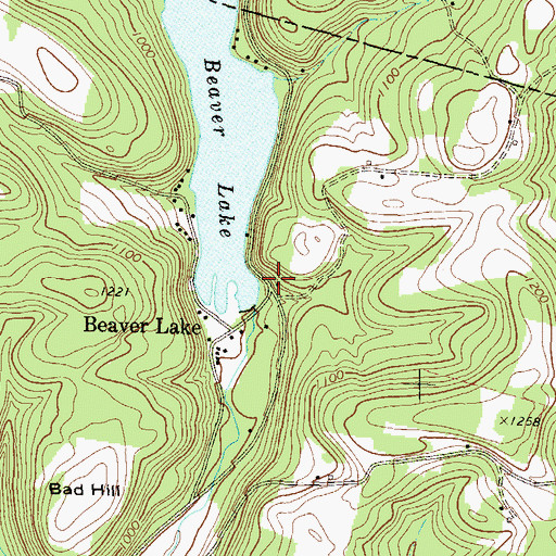 Topographic Map of Beaver Lake Dam, PA