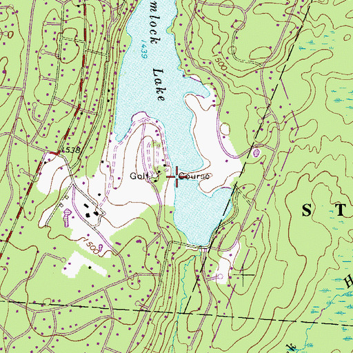 Topographic Map of Hemlock Lake Dam, PA