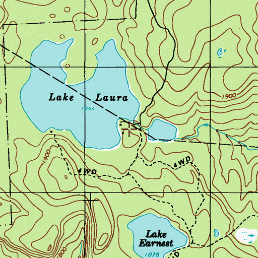Topographic Map of Lake Laura Dam, PA