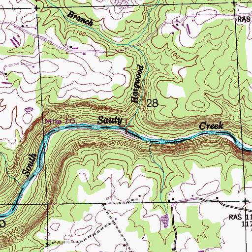 Topographic Map of Haigwood Branch, AL