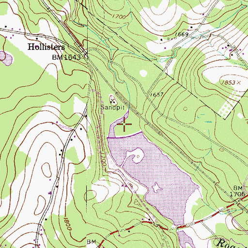 Topographic Map of Hollister Dam, PA