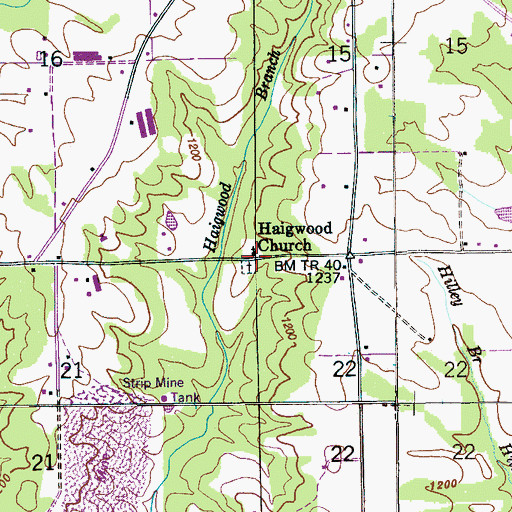 Topographic Map of Haigwood Church, AL