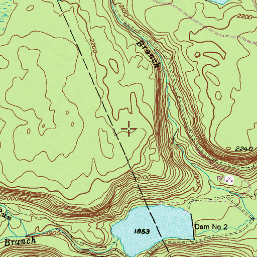 Topographic Map of Mount Spring Dam, PA