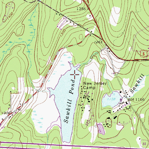 Topographic Map of Sawkill Dam, PA