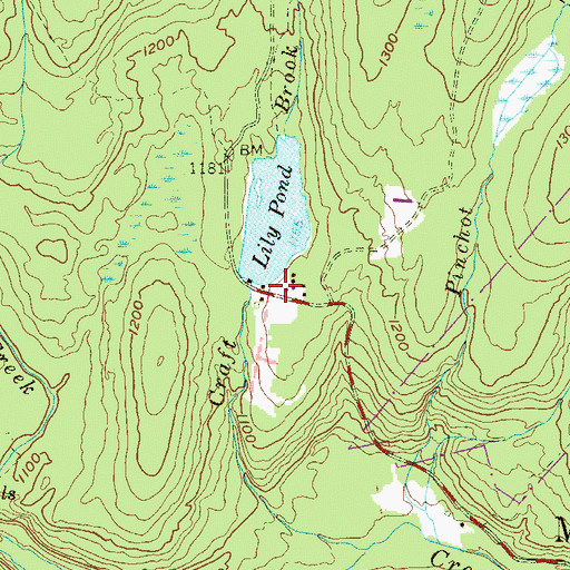 Topographic Map of Pond Lily Dam, PA