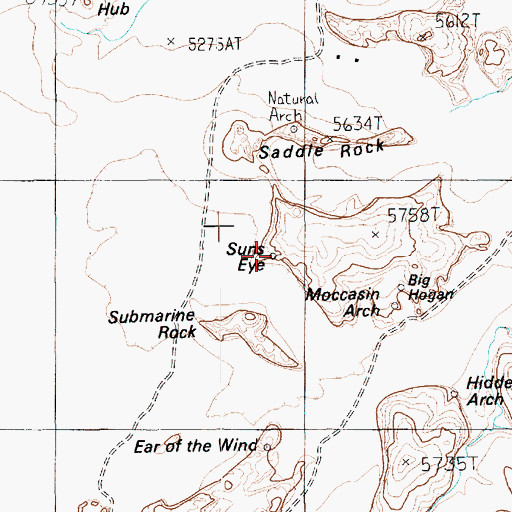 Topographic Map of Suns Eye, AZ
