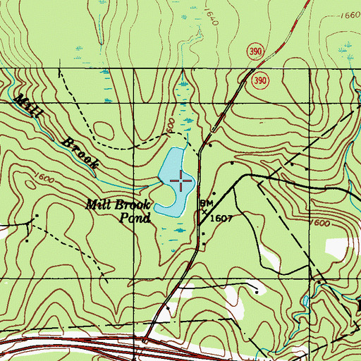 Topographic Map of Mill Brook Pond, PA