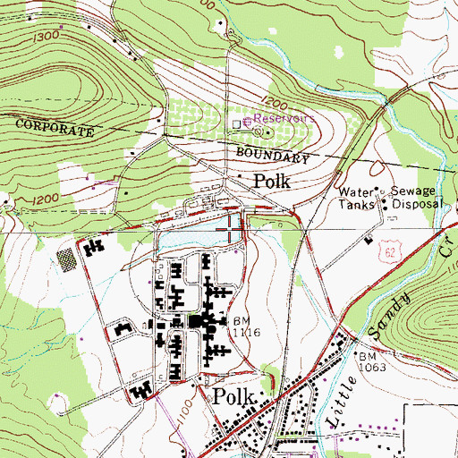 Topographic Map of Polk Dam, PA