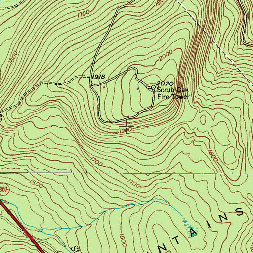 Topographic Map of Number Seven Reservoir, PA