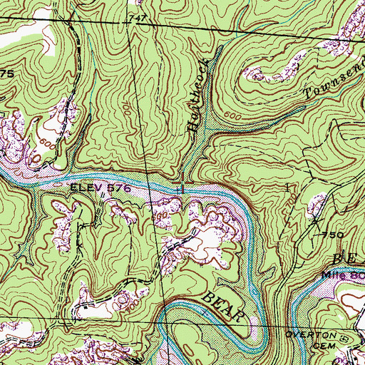 Topographic Map of Haithcock Branch, AL