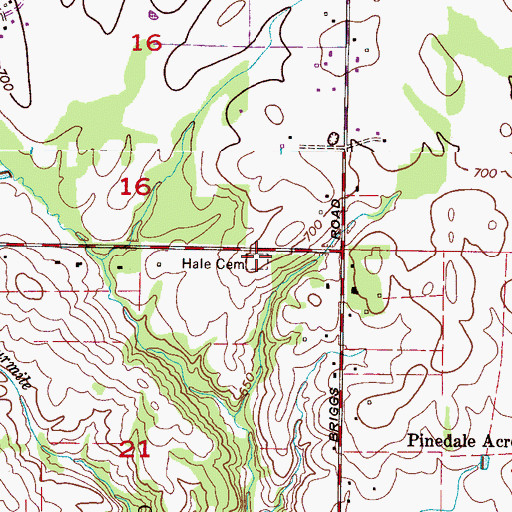 Topographic Map of Hale Cemetery, AL