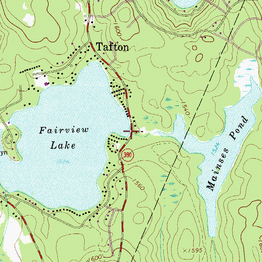 Topographic Map of Fairview Lake Dam, PA