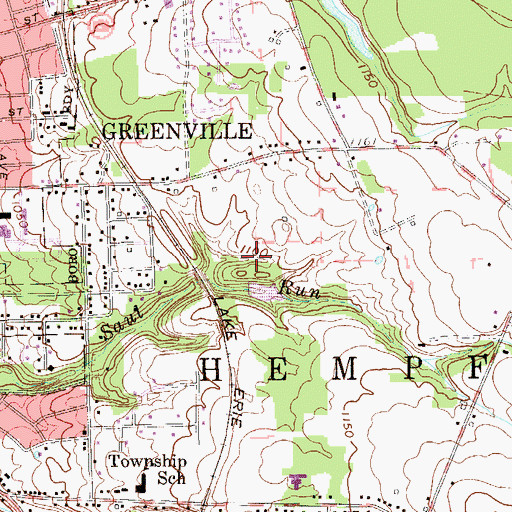 Topographic Map of Saul Run Dam, PA