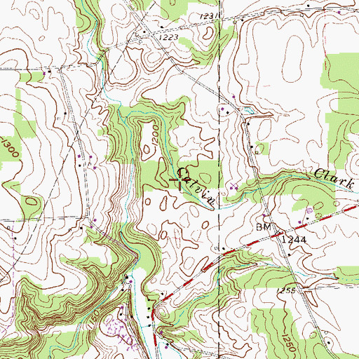 Topographic Map of Little Shenango Dam Reservoir, PA