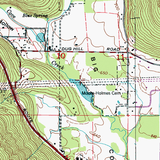 Topographic Map of Hale Hollow, AL