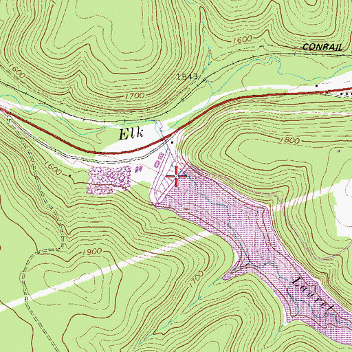Topographic Map of Laural Run Reservoir, PA