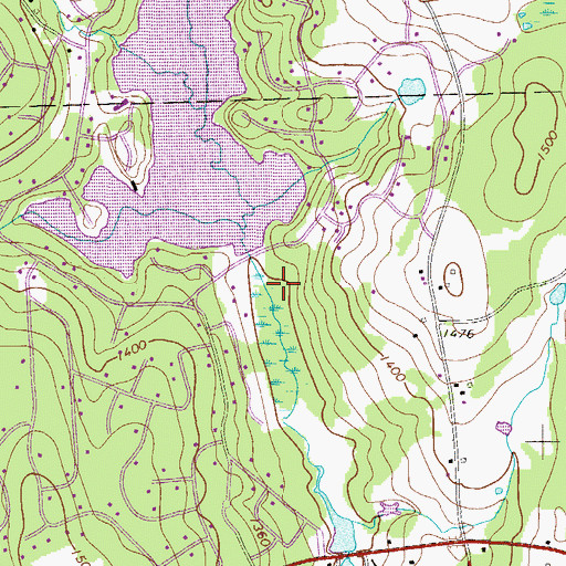 Topographic Map of Roaming Woods Lake Dam, PA