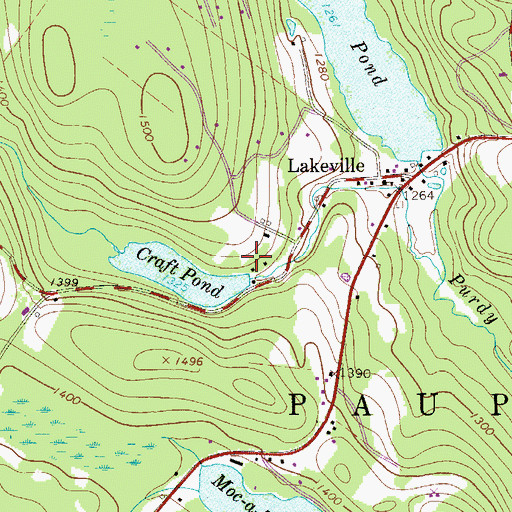 Topographic Map of Craft Pond Dam, PA